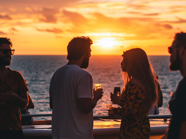 People standing on deck